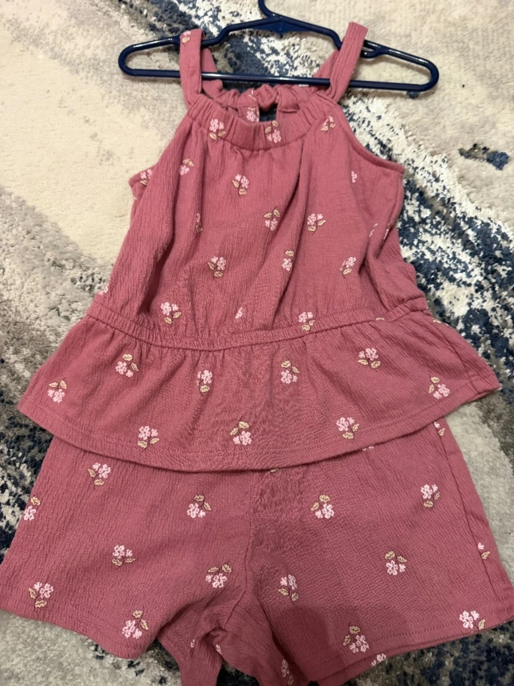 Carter's Girls 4T Floral Peplum Top & Shorts 2 Piece Set